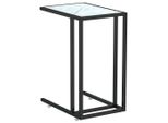 Syfax™ Tavolino Per Computer Marmo Bianco 50X35X65 Cm Vetro Temperato