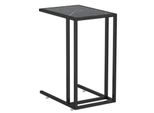 Tavolino Porta Computer In Marmo Nero 50X35X65 Cm In Vetro Temperato