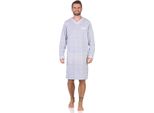 Camicia Da Notte Da Uomo Con Maniche Lunghe E Scollo A V, Grigio Chiaro/M