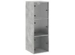 Vidaxl Armadio A Muro Con Ante In Vetro Grigio Cemento 35X37X100 Cm