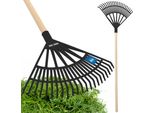 Kotarbau® Rastrello Per Foglie In Plastica Con Manico Nero 370 X 440 Mm Rastrello A Ventaglio Rastrello Per Foglie In Plastica Rastrello Per Foglie Grande Rastrello Per Giardino Rastrello Per Prato Rastrello Largo Rastrello Per Giardino Rastrello In Plastica
