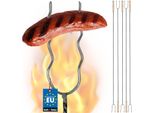 Kotarbau® Set Di 5 Spiedini Per Barbecue Forchetta Per Barbecue Filo D'acciaio Spiedini Da Campeggio 130 Cm Manico In Legno Accessori Per Barbecue Forchetta Per Salsicce Spiedini Per Barbecue Bastoncini Ondulati Per Salsicce Gadget Per Barbecue Spiedini Da Campeggio Lunghi