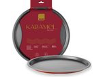 Teglia Per Pizza Ibili-Karamel, Acciaio Al Carbonio, 32X1,8 Cm, Nero/Rosso