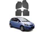 2001-2008 Honda Jazz Tappetini In Gomma Nera 4 Pz
