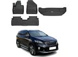 Set Di Tappetini E Fodere Per Bagagliaio Omac Per Kia Sorento 2015-2025 In Gomma Nera 4X