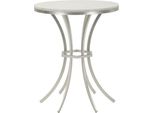 Tavolinetto Side Table 48 X 48 X 56 Cm Metallo Marmo Bianco Argento