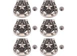 Set Di 6 Rivetti Per Cuoio In Lega 25X27 Mm A Forma Di Ferro Di Cavallo In Argento Vecchio Con Ph 4,5 Mm -Viti Per Accessori Di Pelletteria