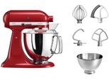 KITCHENAID Küchenmaschine 5KSM175PSEER EMPIRE ROT, rot (empire rot), B:24cm H:36cm T:37cm, Küchenmaschinen, mit Zubehör im Wert von ca. 112,-€ UVP, Küchenmaschine