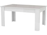 Dmora Tavolo Allungabile Agenore 90X210X75H Cm Bianco Lucido, Allungabile 12 Posti Italy