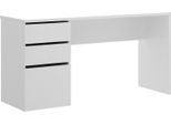 Dmora Scrivania Ardina 60X139X75H Cm Bianco Lucido, Modulabile Un'anta
