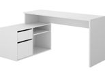 Dmora Scrivania Andor 92X139X75H Cm Bianco, Angolare Modulabile