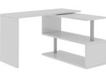 Dmora Scrivania Topazio 50X120X75H Cm Bianco Lucido, Modulabile Angolare Italy