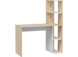 Dmora Scrivania Abba 52X110X136H Cm Bianco, Modulabile 4 Ripiani
