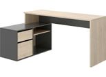 Dmora Scrivania Andor 92X139X75H Cm Nero Antracite, Modulabile Angolare