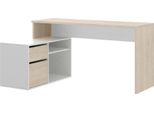 Dmora Scrivania Andor 92X139X75H Cm Bianco Lucido, Modulabile Angolare
