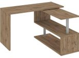 Dmora Scrivania Topazio 50X120X75H Cm Marrone Rovere, Modulabile Angolare Italy