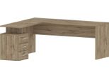 Dmora Scrivania Ascuby 60X180X75H Cm Marrone Rovere, Angolare Modulabile Italy