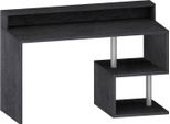 Dmora Scrivania Kobenhavn 60X140X93H Cm Grigio Ardesia, Supporto Pc 2 Ripiani Italy