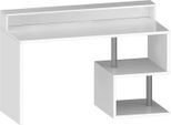 Dmora Scrivania Kobenhavn 60X140X93H Cm Bianco, Supporto Pc 2 Ripiani Italy
