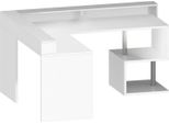 Dmora Scrivania Auletta 93X180X160H Cm Bianco, Angolare Supporto Pc Italy