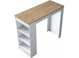 Dmora Tavolo Fisso Assan 50X120X100H Cm Bianco, 6 Posti Forma Rettangolare