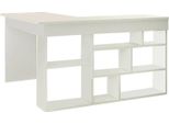 Dmora Scrivania Altin 120X129X72H Cm Bianco, Angolare Materiale Piano In Legno Nobilitato