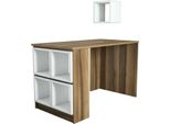 Dmora Scrivania Arsita 65X120X75H Cm Bianco, 4 Vani 3 Ripiani