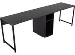Dmora Scrivania Violet 60X240X74H Cm Nero Antracite, Un Vano Un Ripiano