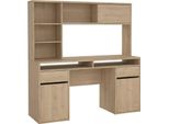 Dmora Scrivania Ambrenti 48.2X149X156.2H Cm Marrone Rovere, 2 Ante 2 Cassetti