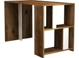 Dmora Scrivania Bising 60X120X75.4H Cm Bianco, 4 Vani 3 Ripiani