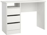 Dmora Scrivania Huaning 48.5X110X76H Cm Bianco, 3 Cassetti Materiale Piano In Legno Nobilitato