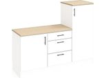 Dmora Cucina Completa Zafrena Bianco Lucido, 3 Cassetti 2 Ante