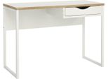 Dmora Scrivania Agave 48.4X110X76.5H Cm Bianco, Un Cassetto Materiale Piano In Legno Nobilitato