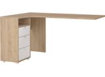 Dmora Scrivania Peipah 99.6X150X75.6H Cm Bianco, 3 Cassetti Materiale Piano In Legno Nobilitato