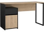 Dmora Scrivania Mele 48.4X130.4X76.5H Cm Nero, Un'anta Un Cassetto