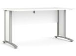 Dmora Scrivania Ascorbato 80X150X74.5H Cm Grigio, Materiale Piano In Legno Nobilitato Colore Piano Bianco