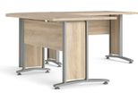Dmora Scrivania Heling 200X200X74.5H Cm Marrone Rovere, Angolare Colore Struttura Grigio