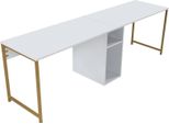 Dmora Scrivania Violet 60X240X74H Cm Oro, Un Vano Un Ripiano