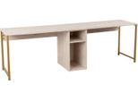Dmora Scrivania Violet 60X240X74H Cm Oro, Un Vano Supporto Pc