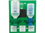 Stazione Di Lavaggio Oculare Doppia Con 250 Ml Blu + 500 Ml Verde