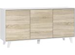 Dmora Credenza Acrolorum 41X154X75H Cm Bianco, Apertura Push Pull 6 Vani