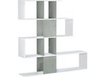 Dmora Libreria Aracnidi 29X145X145H Cm Bianco, 4 Ripiani Portata Ripiani 4