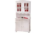 Dmora Credenza Dmcneal 32X88X198H Cm Bianco, Apertura Battente E Scorrevole 4 Ante