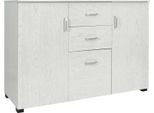 Dmora Credenza Apocalypse 40X120X82.5H Cm Grigio, Apertura Battente E Scorrevole 3 Ante