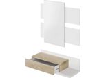 Dmora Mobile Da Ingresso Anro 29X75X90H Cm Bianco, Specchio Incluso Un Cassetto