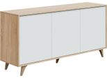 Dmora Credenza Acrolorum 41X154X75H Cm Marrone Rovere, Apertura Push Pull 6 Vani