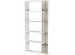 Dmora Libreria Eolo 25X90X180H Cm Bianco, 4 Ripiani Portata Ripiani 4