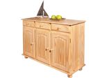 Dmora Credenza Drodger 43X130X87H Cm Marrone, Apertura Battente 3 Ante