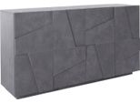 Dmora Credenza Augusto 44.2X162.4X86H Cm Grigio Ardesia, Apertura Battente 4 Vani Italy