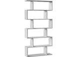 Dmora Libreria Ataman 24X80X192H Cm Grigio Cemento, 5 Ripiani Portata Ripiani 6